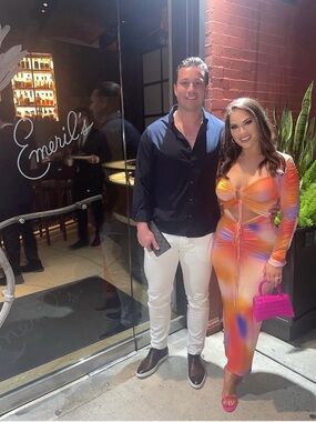 LAPOINTE multicolor body-con cut out dress 🩷💜🧡